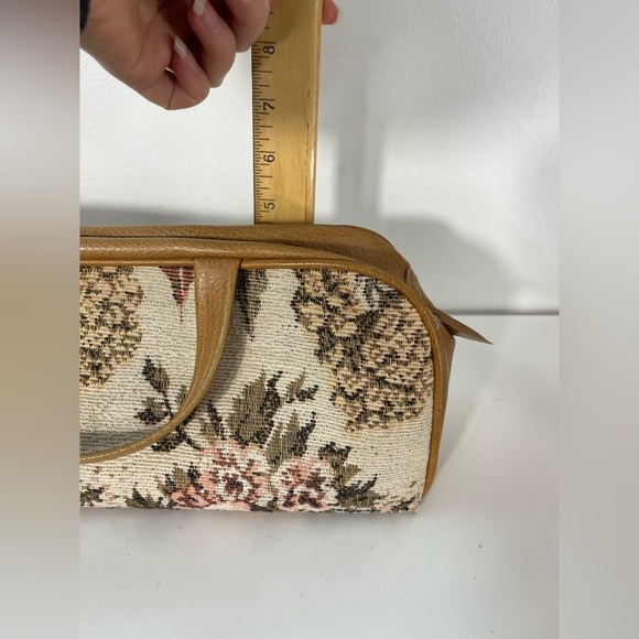 Vintage Knitting Needle Tapestry Style Bag Zip Top Handle - Picture 8 of 9